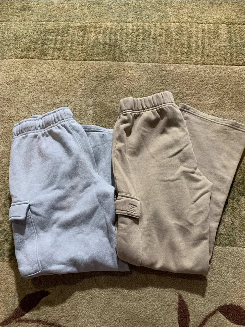 Kids Cargo Sweatpants - Grey & Beige